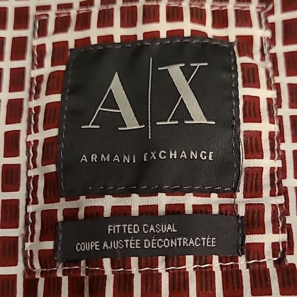 Armani Exchange sz M/M button front shirt with collar fitted casual - Picture 7 of 10
